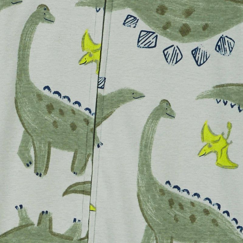 Carter&#39;s Just One You&#174; Toddler Boys&#39; Dinosaur Foot Printed Footed Pajamas - Green/Gray, 3 of 6