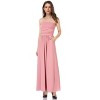 Women Strapless Maxi Boho Vintage Summer Beach Floral Print Hawaiian Party Long Dress - 4 of 4