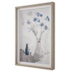 Uttermost Blue Flowers In Vase Framed Print – 40.75"H Contemporary Floral Wall Art with Gray Washed Pine Frame - 4 of 4