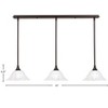 Toltec Lighting Any 3 - Light Chandelier in  Dark Granite with 10" Frosted Crystal  Shade - 2 of 2
