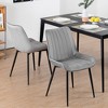 DYHOME Mid-century Modern Dining Chairs, Velvet Upholstered Metal Side Chair, Set of 2 - 2 of 4
