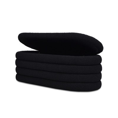 Ebony Black Boucle Upholstered Oval Storage Bench with Hinged Lid