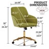 LOVMOR Adjustable Office Chair w/golden base,Modern Swivel Chair w/Wheels for Bedroom Office - 3 of 4
