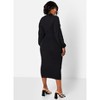 Rebdolls Women's Turtleneck Cotton Puff Sleeves Bodycon Midi Dress - 4 of 4