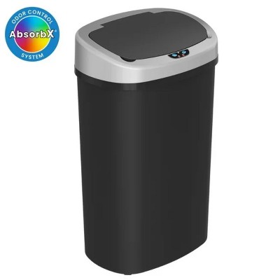 LunaLulinlk 13 Gallon Plastic Sensor Kitchen Trash Can with Odor Filter, Slim Space-Saving Garbage Bin