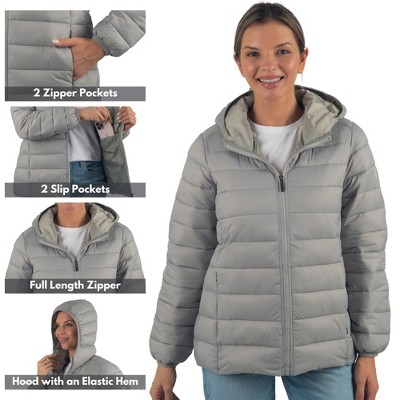 Alpine Swiss Eva Women’s Hooded Puffer Jacket | Lightweight Down Alternative Coat | Warm Water-Resistant Packable Winter Outerwear with Zip Pockets — фото 3