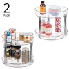 iDesign 9-Inch Plastic 2-Tier Lazy Susan - Set of 2 - Clear/Chrome - 2 of 4