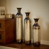 Aukfa Modern 3-Piece Brown Metal Droplet Shaped Floor Vase Set – Large Glazed Decorative Vases for Home Décor - 2 of 4