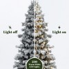 LuxenHome 7.5Ft Snow-Flocked Cedar Christmas Tree Pre-Lit with Teardrop LED Lights & Hinged Branches Green - 4 of 4