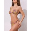 INSPIRE CHIC Women's Water Ripples Colorblock Halter Bikini Sets, Tie Back Top Triangle Bottom Mesh Cover Up Swimwear 1 Set - 2 of 4