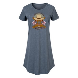 Women's - Instant Message - Raised On 90's Country Graphic T-shirt Dress - 1 of 4