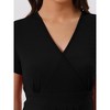 cheibear Women's Tie Back Casual V-Neck Maternity Short Sleeve Lounge Dress - 4 of 4