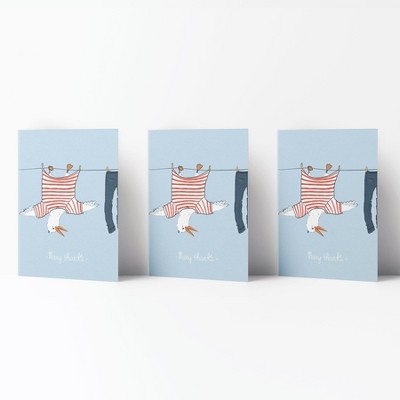 Thank You Greeting Card Pack (3ct) "Many Thanks Seagull" by Ramus & Co