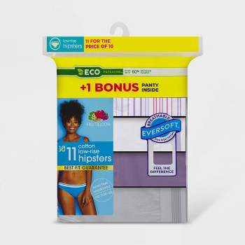 Fruit of the Loom Women's Cotton Low-Rise Hipster Underwear 10+1 Free Bonus Pack