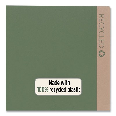 Recycled Plastic Two-Pocket Folder with 3 Holes, Assorted Colors