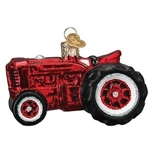 Old World Christmas Blown Glass Ornament for Christmas Tree, Old Farm Tractor - 1 of 4