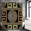 Paaaawaters 1pcs Shower Curtain Set - Luxurious Black and Gold Geometric Design for Modern Bathroom Decoration - 2 of 4