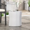 Kumasinova 18" Unique Tree Stump-Shaped Outdoor Side Table,18.3lbs Lightweight Patio End Table for Porch,Poolside&Garden,Versatile Decor Piece,White - 4 of 4