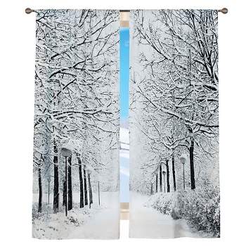 Collections Etc Winter Trees Scenic Window Curtains Set