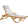 Resenkos Larch Wood Tanning Lounger, 4-Level Adjustable Comfort Chair, Full Flat Patio Relaxer With Mesh Seat, Cozy Cream White - 2 of 4