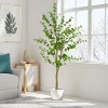 Syemin Artificial Plants Lush Artificial Enkianthus Tree Pairs With Minimalist Decor Without Daily Care for Living Room, Green, 69.25"*10.25"*9.25" - 2 of 4
