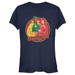 Juniors Womens Marvel WandaVision Halloween Wanda and Vision T-Shirt - 1 of 4