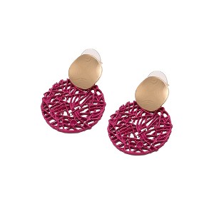 SOHI Women's Red Strokes Drop Earrings - 1 of 3