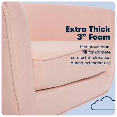 Blush Pink Memory Foam Swivel Office Chair with Arms
