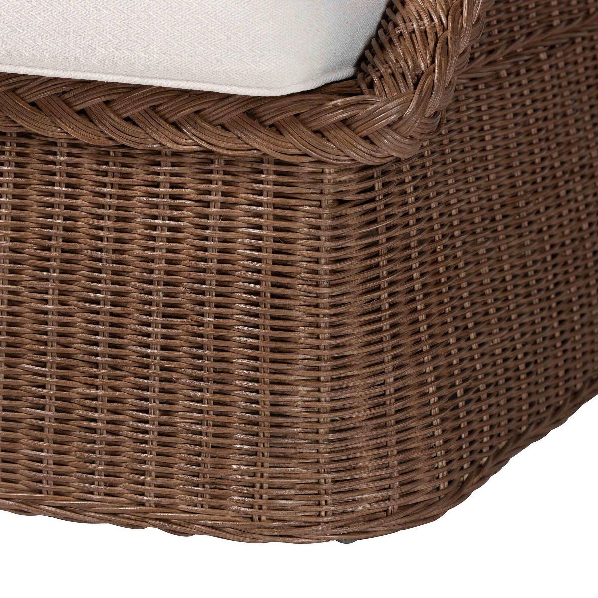 bali & pari Derris Bohemian Braided Rattan Sofa Peanut Brown - thumbnail 2