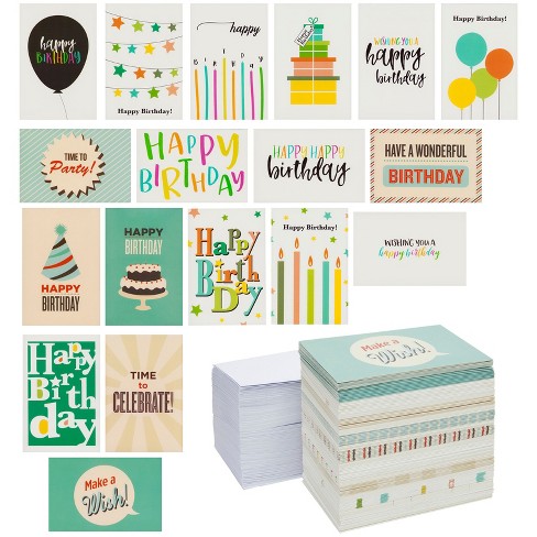 144 Happy Birthday Cards Assortment With Envelopes 18 Colorful Designs For Men Women Kids Parents Employees Bulk Box Set Variety Pack 4 X 6 Inches Target