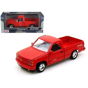 1992 Chevrolet SS 454 Pickup Truck Red 1/24 Diecast Model by Motormax - 1 of 3