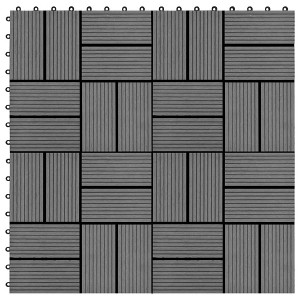 vidaXL 11 pcs Decking Tiles WPC 11.8"x11.8" 1 sqm Gray - 1 of 4