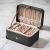 Travel Jewelry Case, Portable 2-Layer Jewelry Box Versatile Earring Storage - 2 of 4
