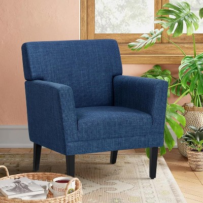 Modern Accent Chair for Living Room, Upholstered Fabric Armchair with Backrest and Arms, Single Sofa Chair for Bedroom or Office, Green