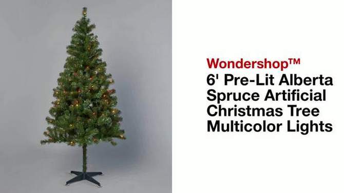 6&#39; Pre-Lit Alberta Spruce Artificial Christmas Tree Multicolor Lights - Wondershop&#8482;, 2 of 5, play video