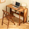 Rbied Bamboo Foldable Desk, Space-Saving Computer Desk Study Table for Small Spaces, Bedroom, Home Office, Dorm, Apartment - 2 of 4