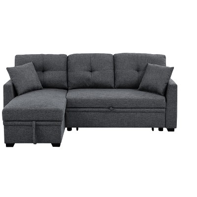 TiramisuBest Gray Modular Sleeper Sectional Sofa with Storage