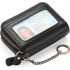 Luupatchy Small Genuine Leather Wallet for Women, RFID Blocking Credit Card Holder Wallet, Black - 3 of 4