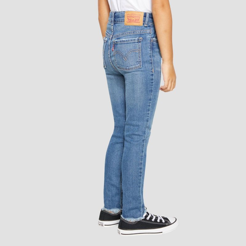 Levi's® Girls' High-Rise Distressed Super Skinny Jeans - Medium Wash, 3 of 9