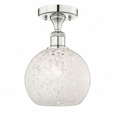 White Mouchette - 1 Light Semi-Flush Mount In Modern Style-10.13 Inches Tall and 8 Inches Wide