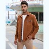Mens Corduroy Shirts Jacket Button Down Long Sleeve Plaid Cuffs Work Casual Shirts Shackets with Pocket - 2 of 4