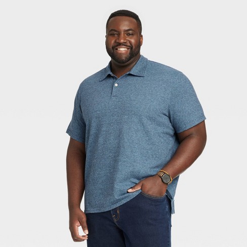 Plus size navy blue polo clearance shirt