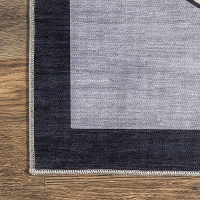 Blue Kids Washable Non-Slip Synthetic Area Rug