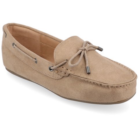 Женские туфли Journee Collection Women's Thatch Comfort Insole Slip On Round Toe Loafer Flats Taupe 8