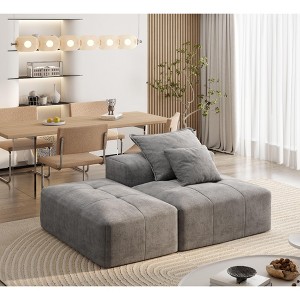 Okak Modern Modular Tufted Design DIY Combination Sofa with Pillows,Chenille Sofa Couch for Living Room,Apartment,Guestroom - 1 of 4