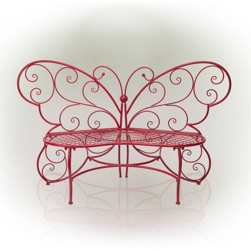 Butterfly Metal Bench Red - Alpine Corporation, 1 of 6