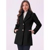 INSPIRE CHIC Women's Elegant Notched Lapel Button Single Breasted Winter Coat - 3 of 4