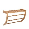 Lohas Collection Mounting Wall Shelf with Bar Towel Holder Brown - Organize It All - 2 of 4