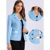 INSPIRE CHIC Women's Lapel Collar Button Front Long Sleeve Faux Suede Blazer - 2 of 4