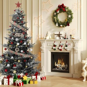 Pre-Lit Slim Aspen Fir Artificial Christmas Tree | 450 UL Clear Lights, Metal Stand, 5-Yr Warranty - 1 of 4